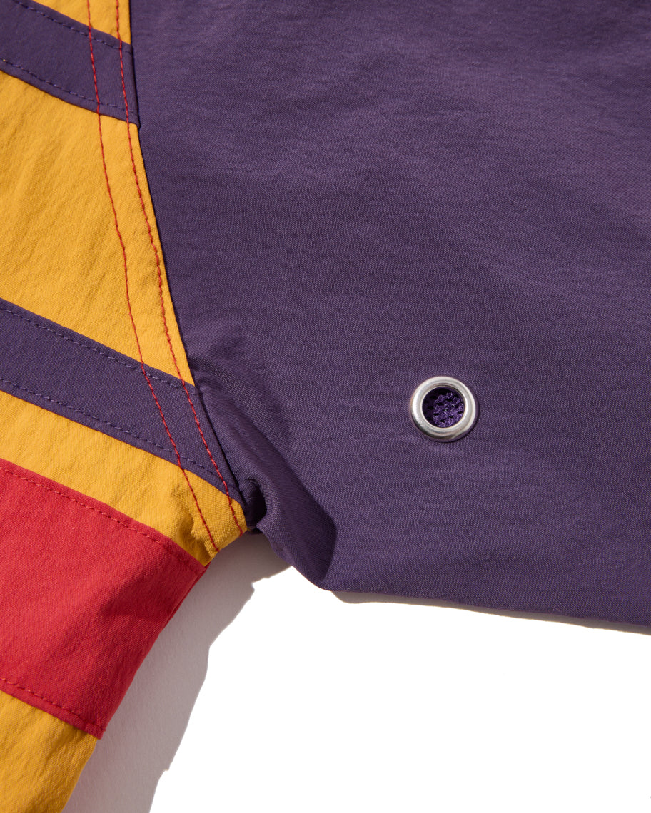 Half-Button Stand Collar Blouson