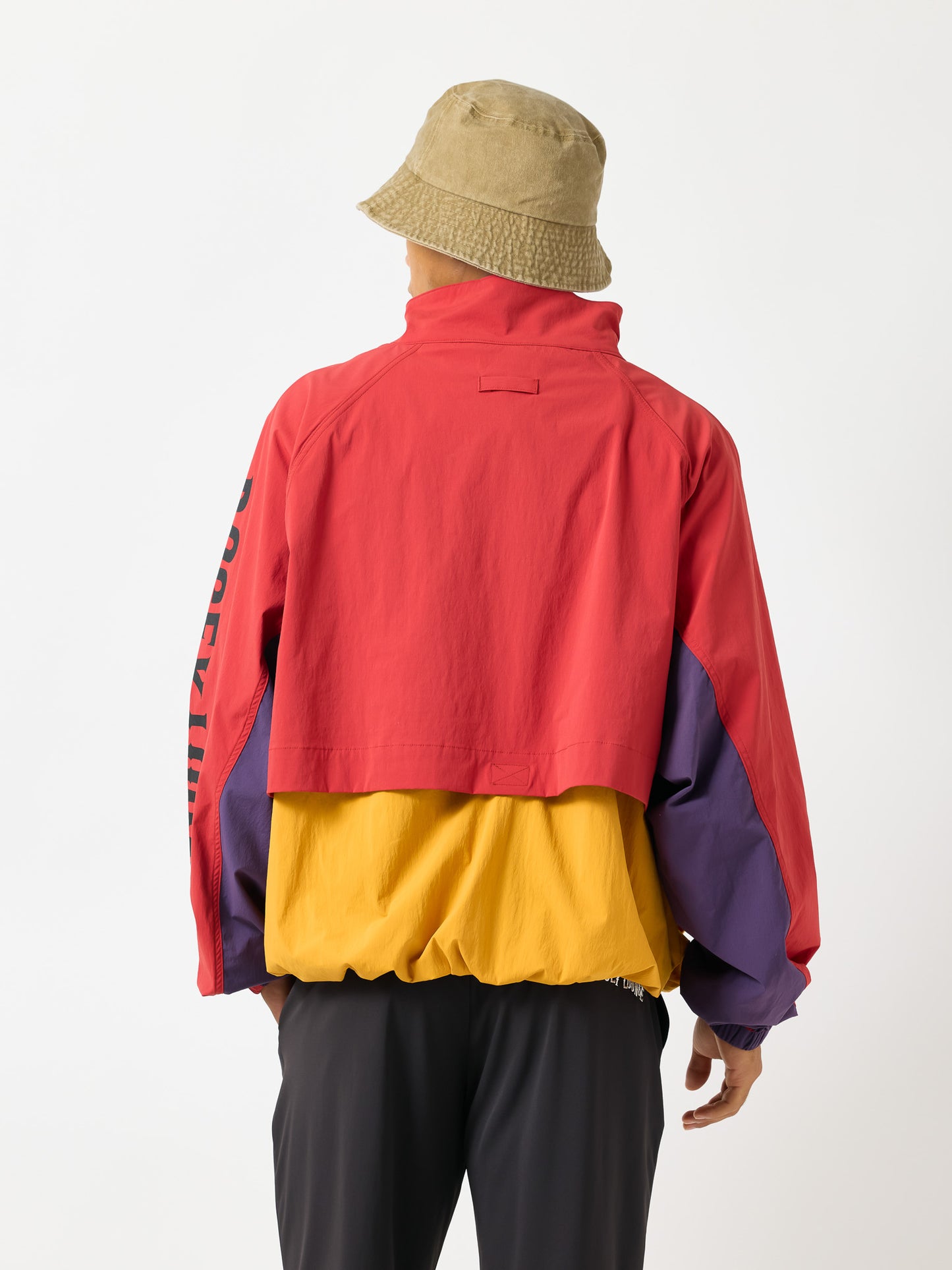 Half-Button Stand Collar Blouson