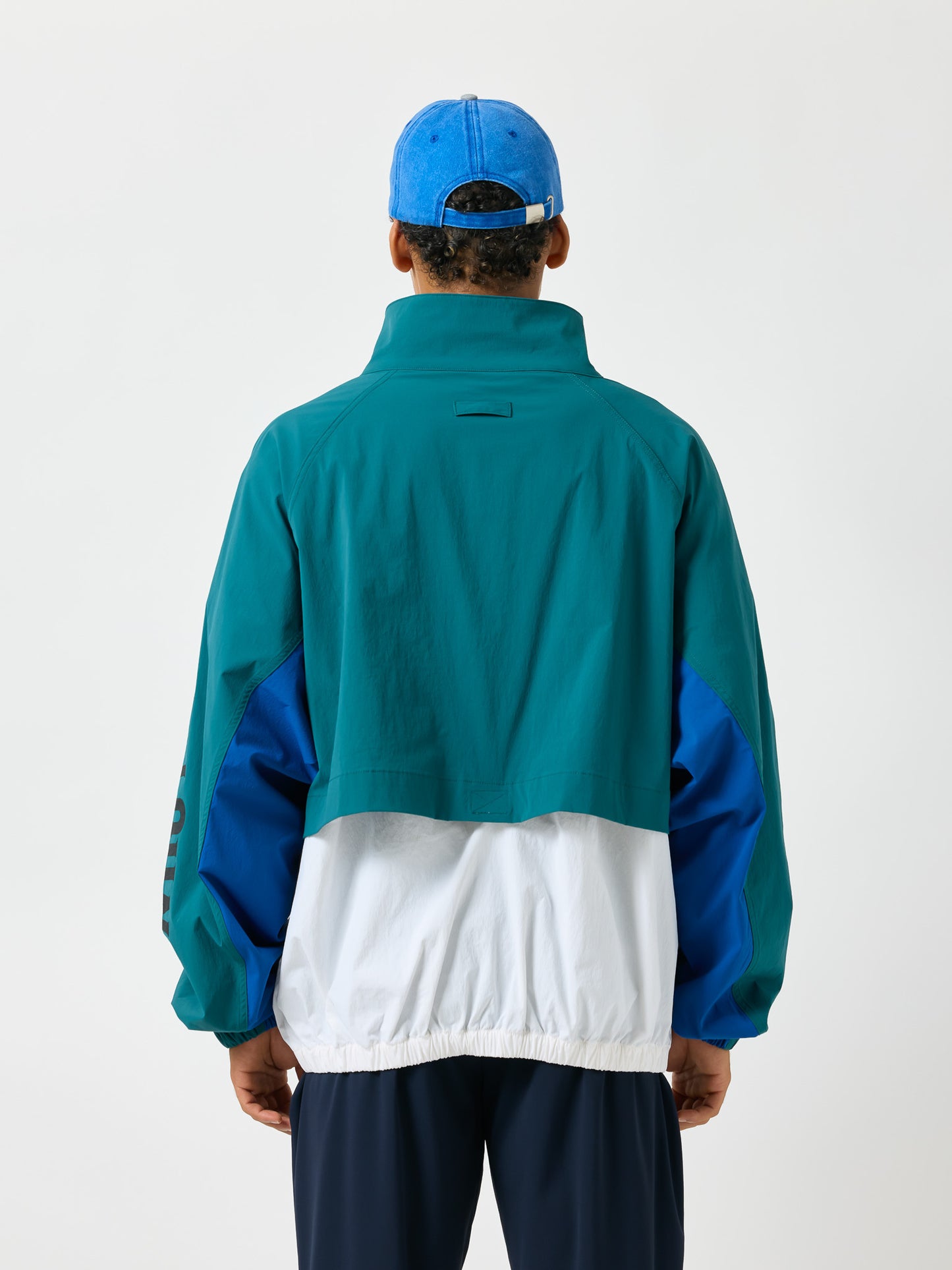 Half-Button Stand Collar Blouson