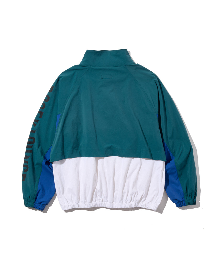 Half-Button Stand Collar Blouson