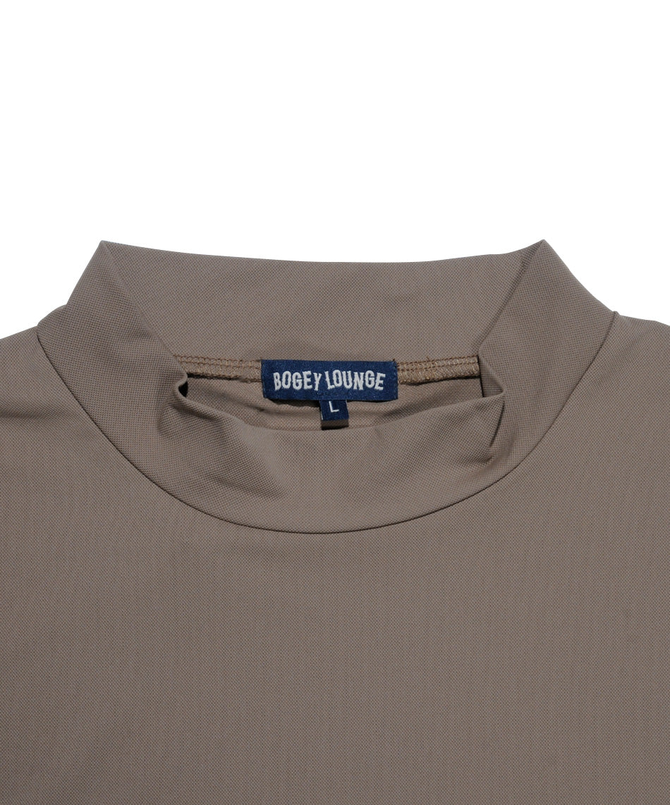 Stretch Mini Pique Mock Neck Short Sleeve T-shirt