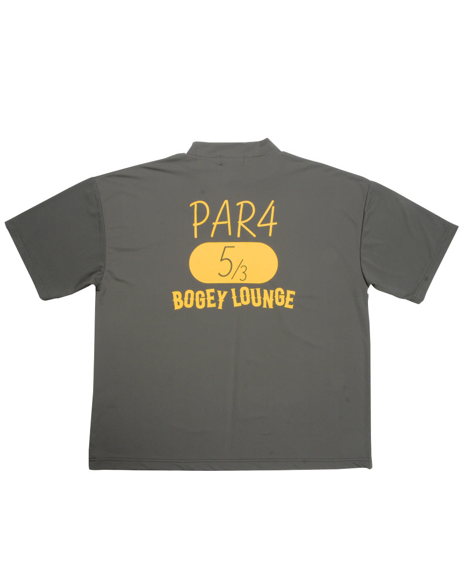 ストレッチミニ鹿の子モックネック半袖Tシャツ