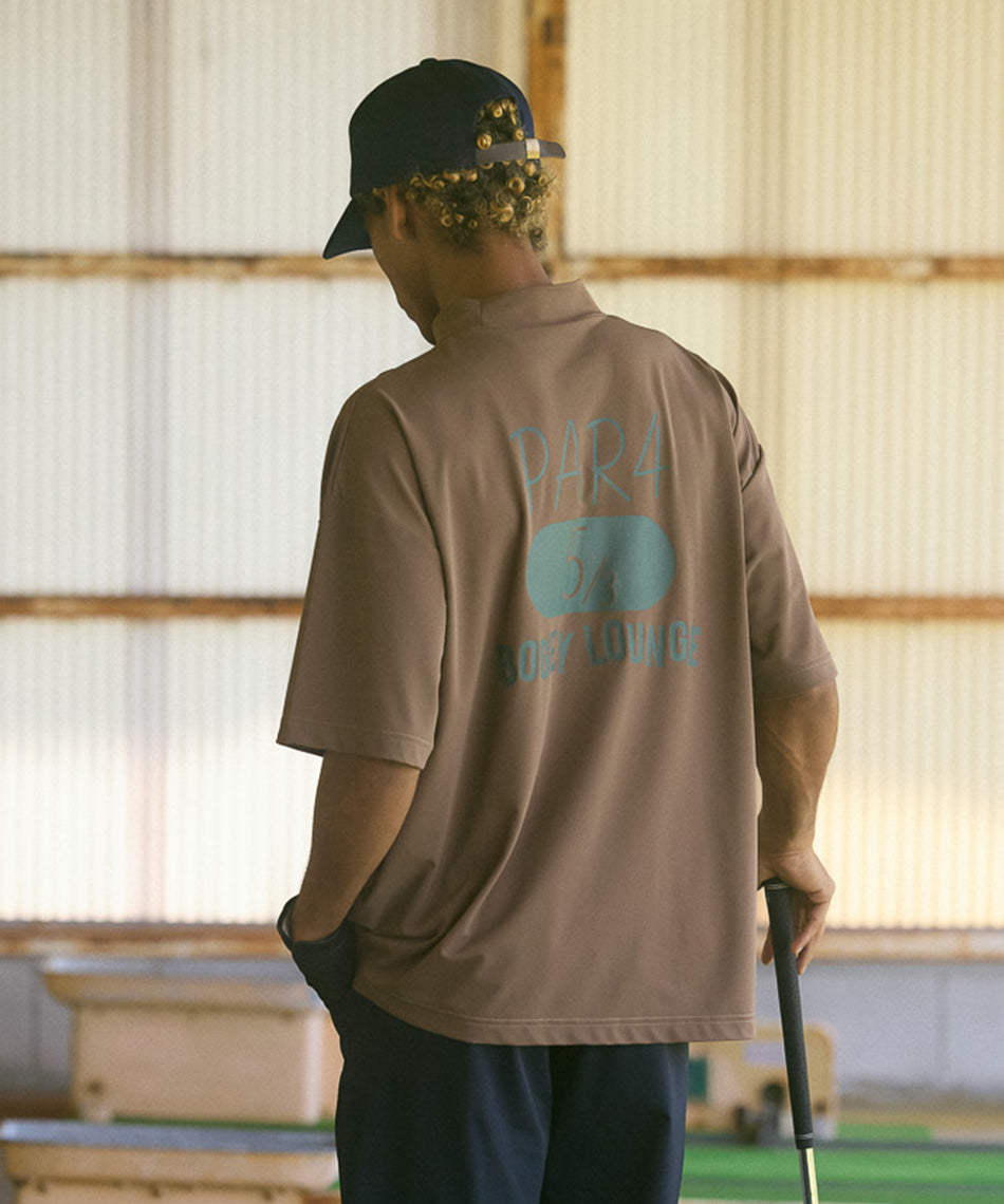 Stretch Mini Pique Mock Neck Short Sleeve T-shirt