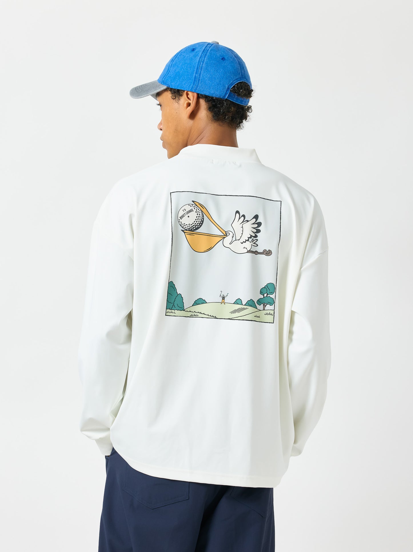 モックネック長袖トップス