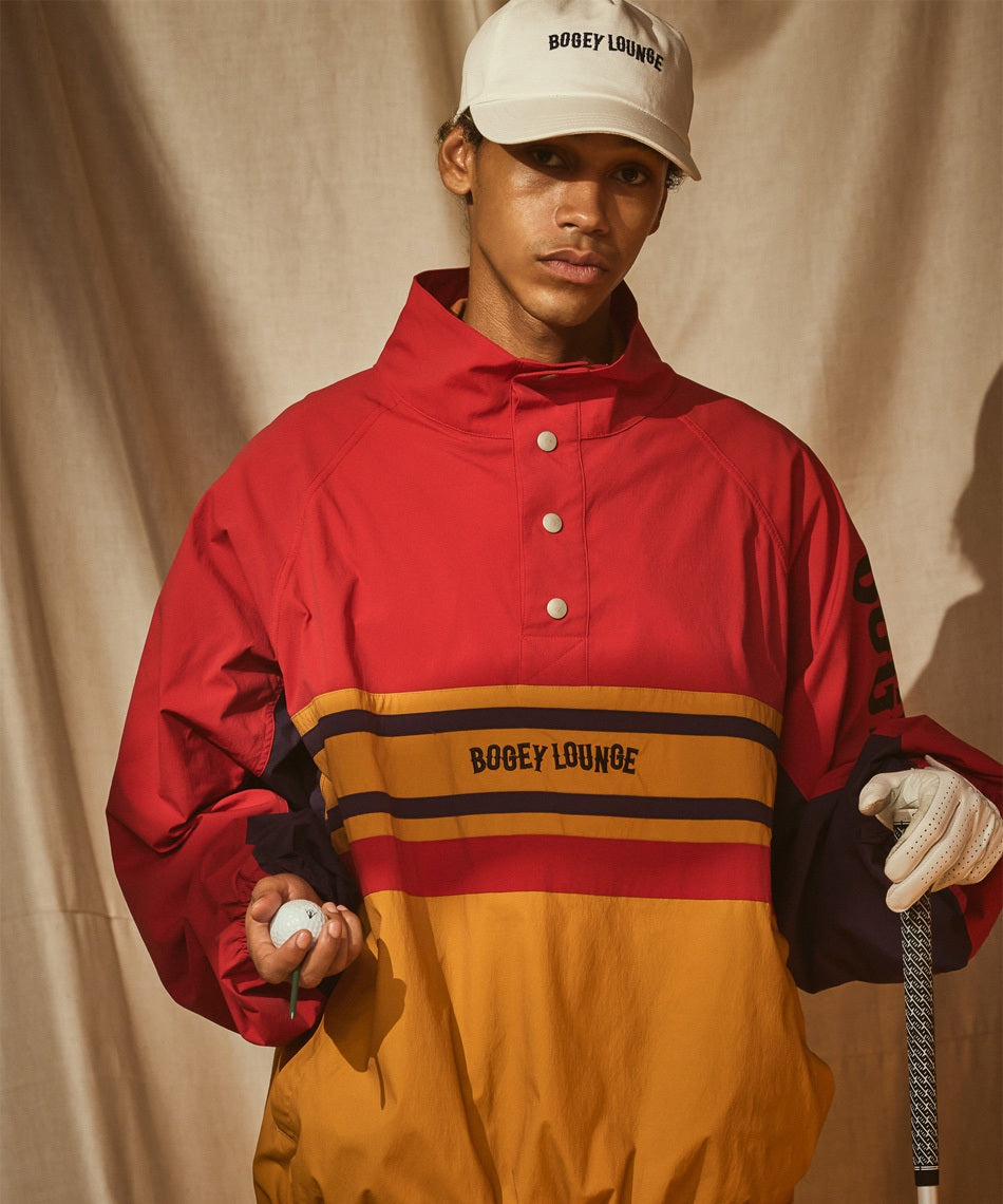 Half-Button Stand Collar Blouson