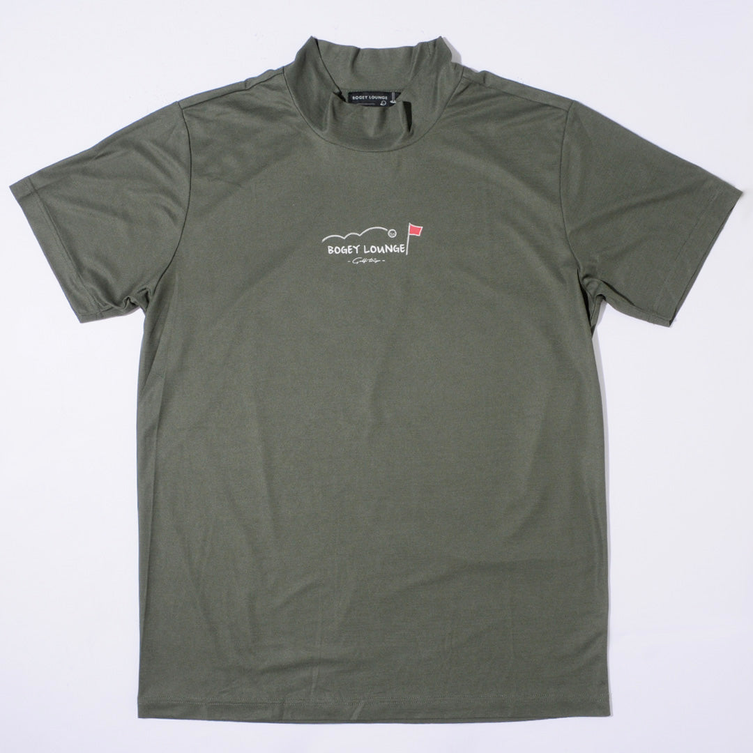 22(46/KHAKI)  モックネック半袖Tシャツ