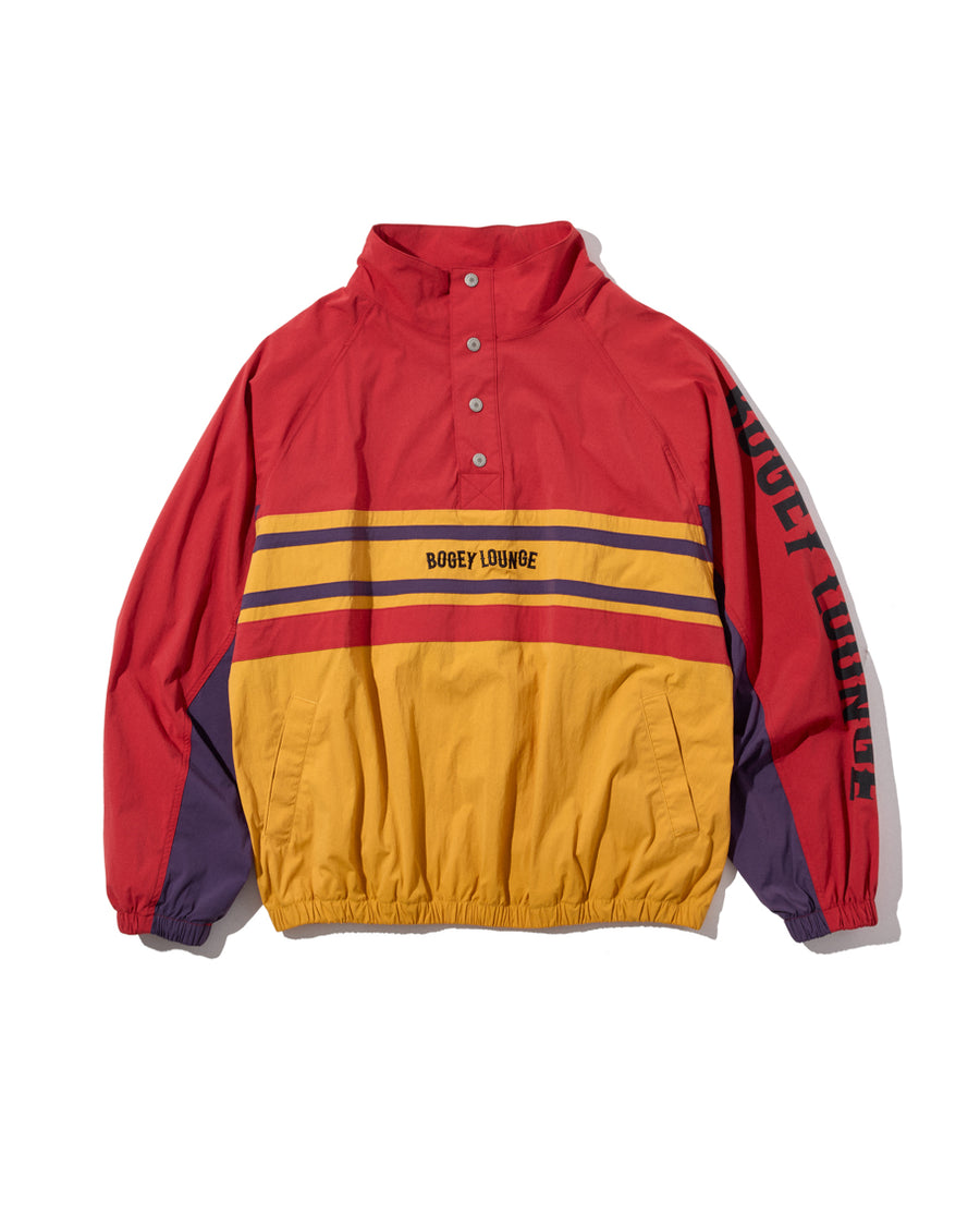 Half-Button Stand Collar Blouson RED