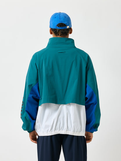 Half-Button Stand Collar Blouson