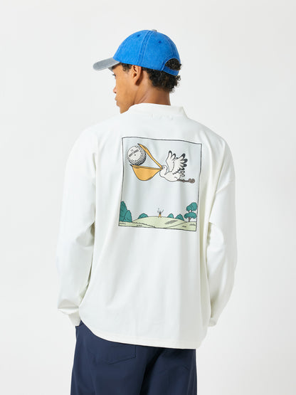 モックネック長袖トップス