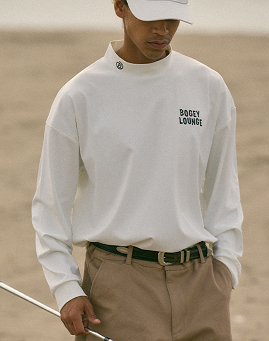 モックネック長袖トップス コーデ例