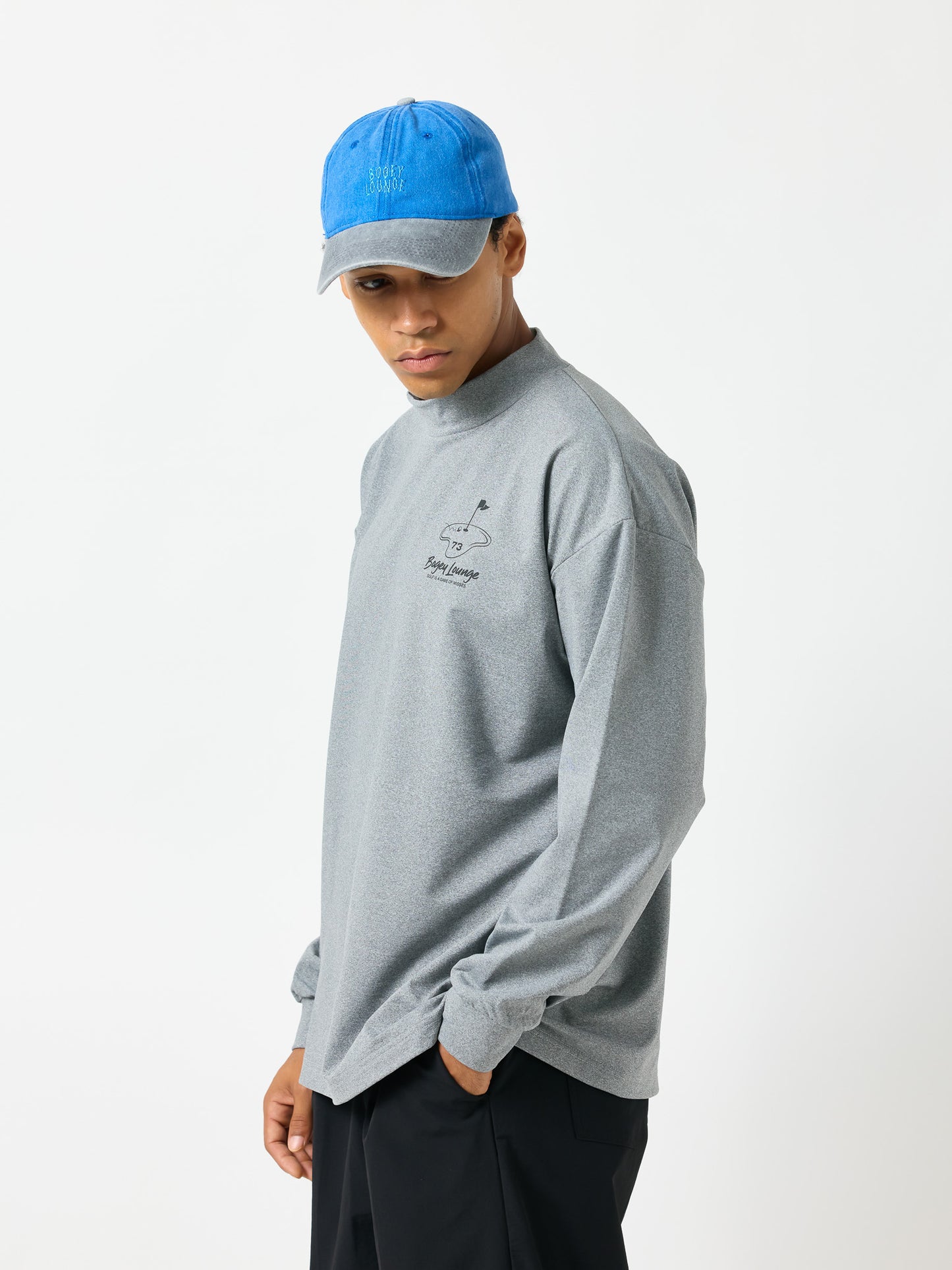 モックネック長袖トップス