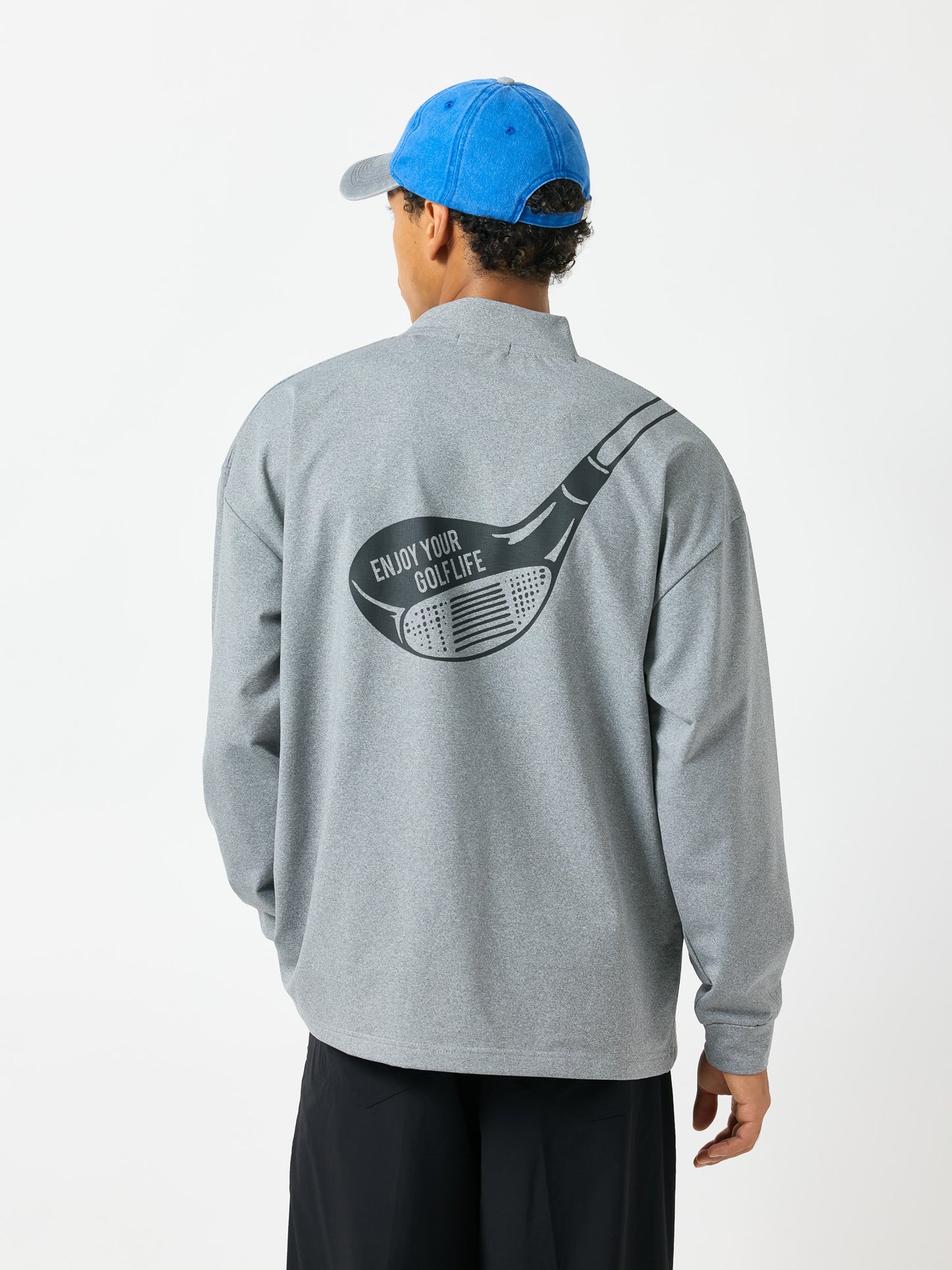 モックネック長袖トップス