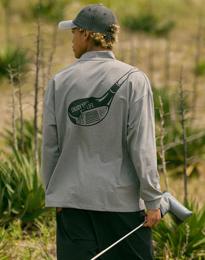 モックネック長袖トップス