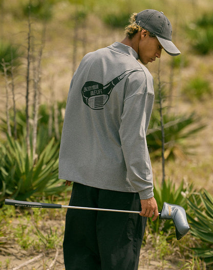 モックネック長袖トップス