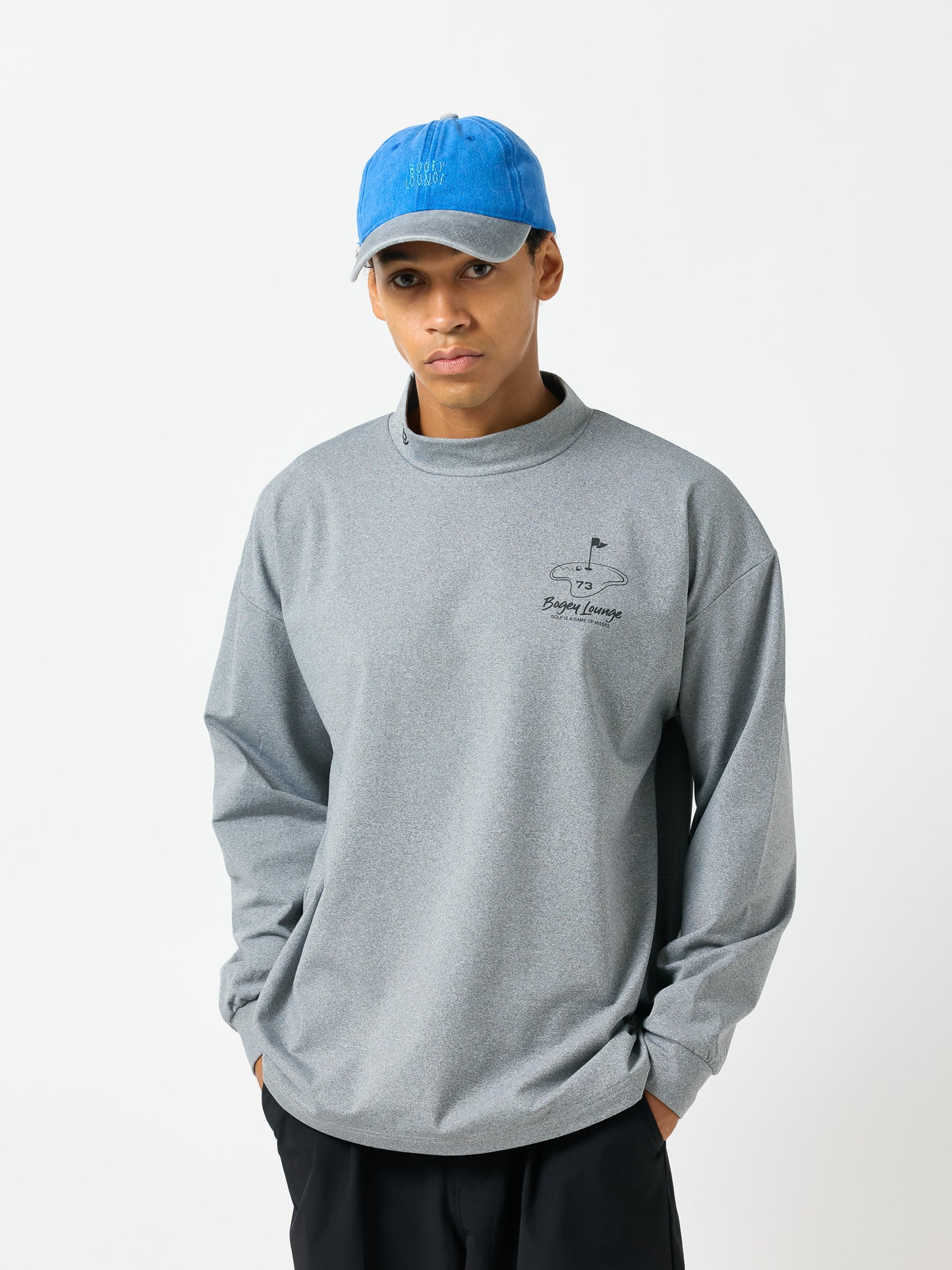 モックネック長袖トップス