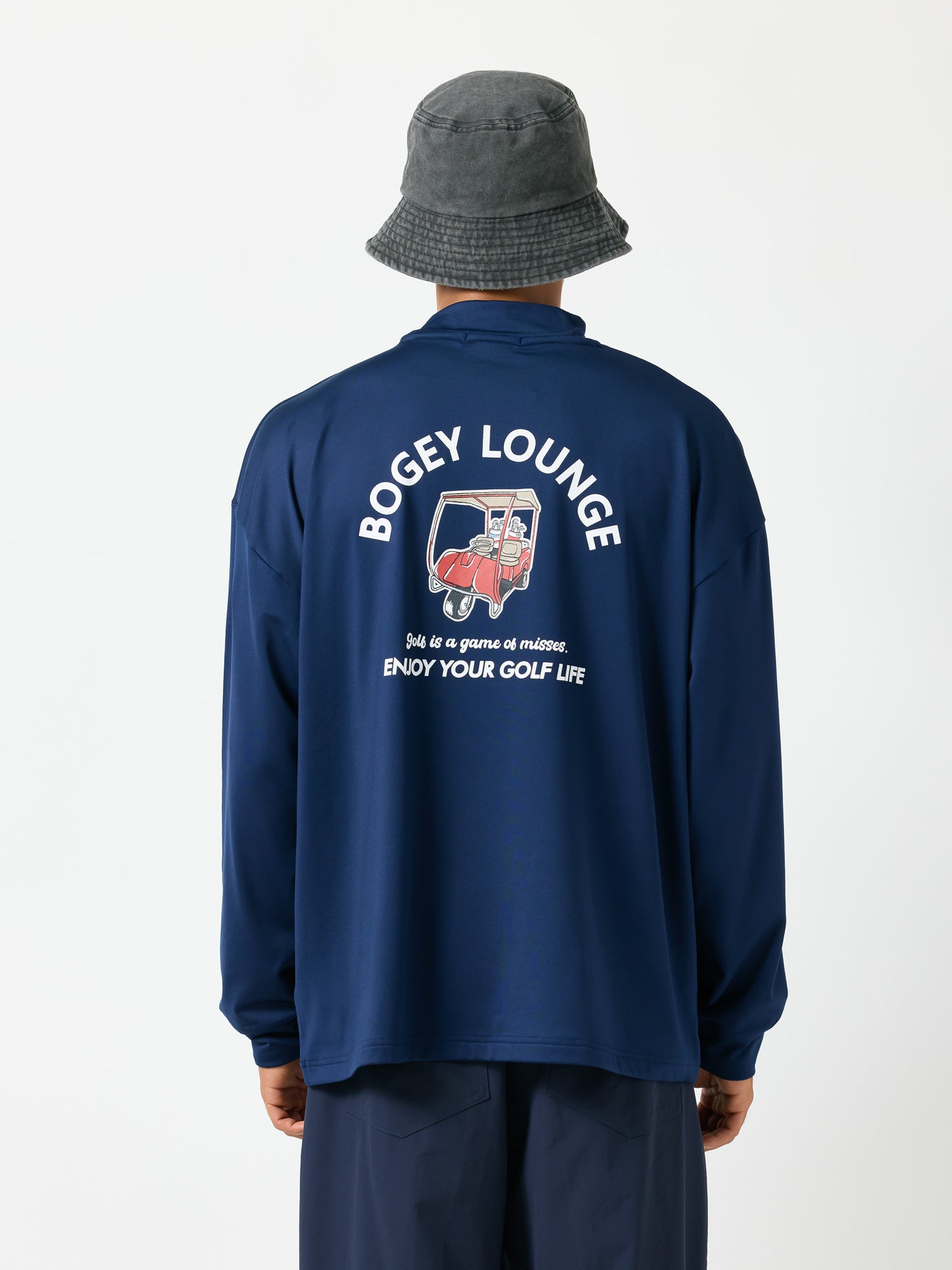 モックネック長袖トップス