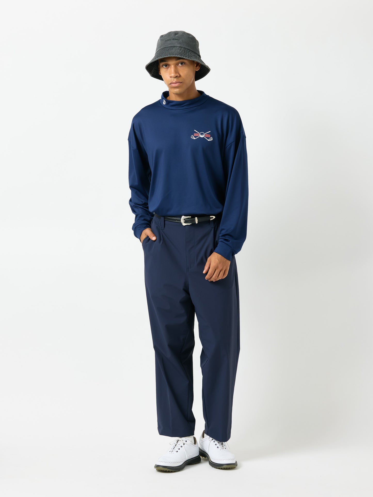 モックネック長袖トップス