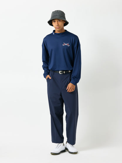 モックネック長袖トップス