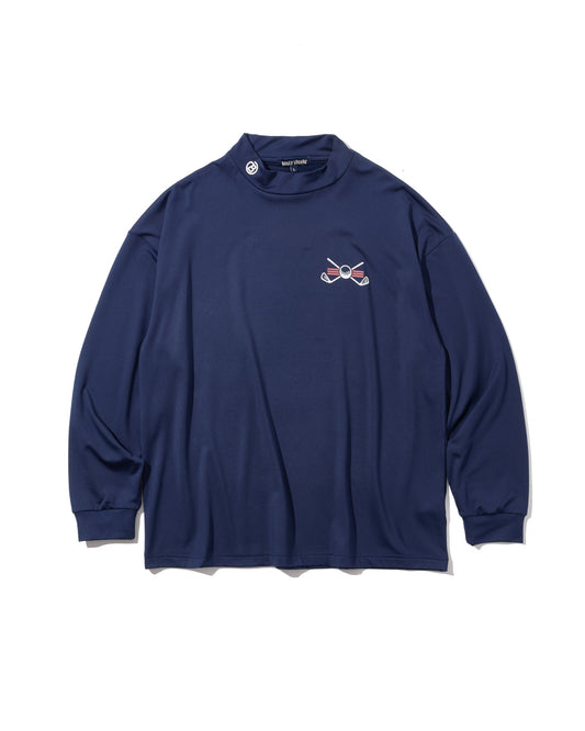 モックネック長袖トップス