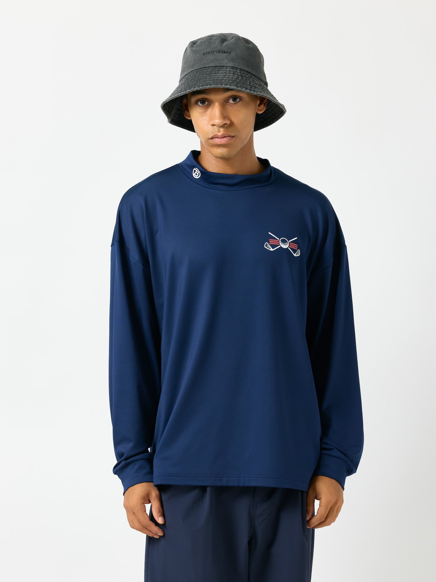 モックネック長袖トップス