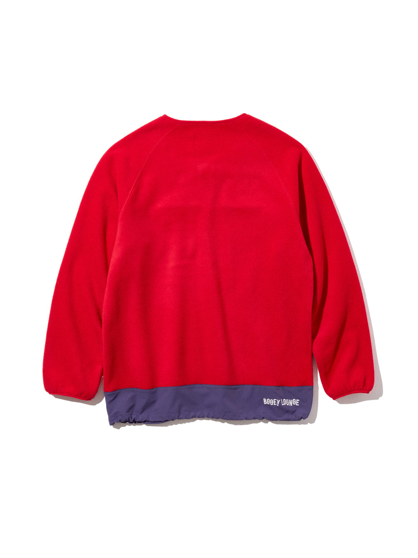 レトロ配色 長袖ハーフジップフリース