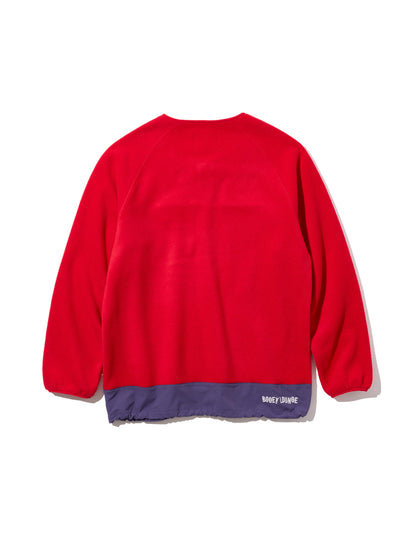 レトロ配色 長袖ハーフジップフリース