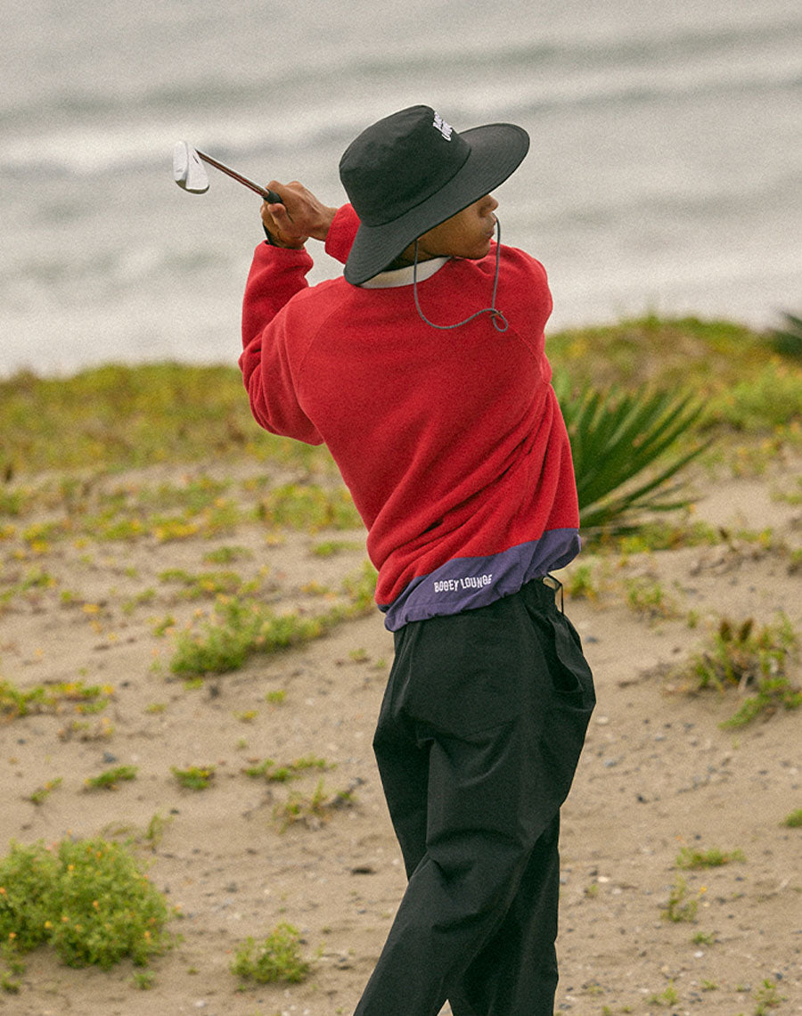 レトロ配色 長袖ハーフジップフリース