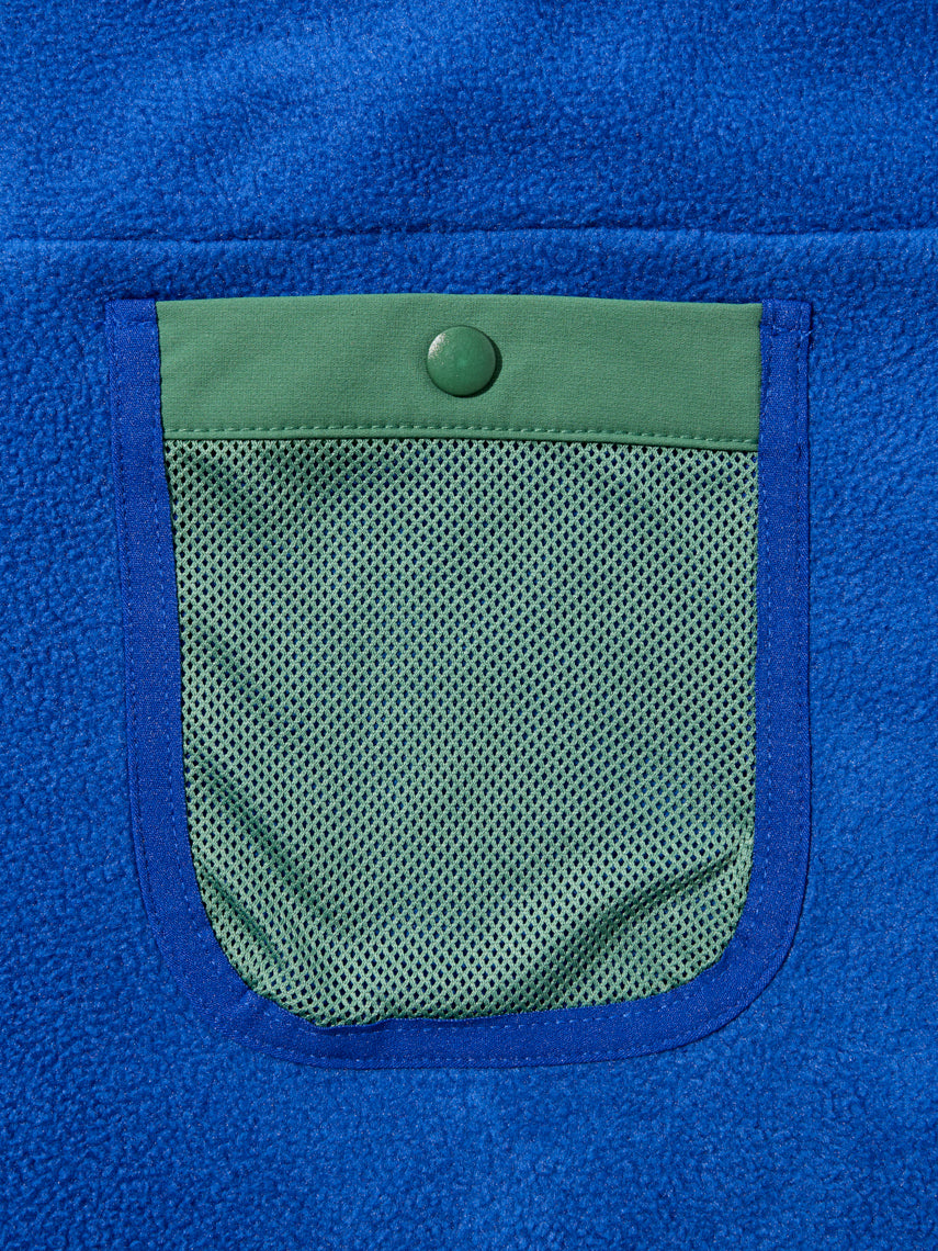 レトロ配色 長袖ハーフジップフリース