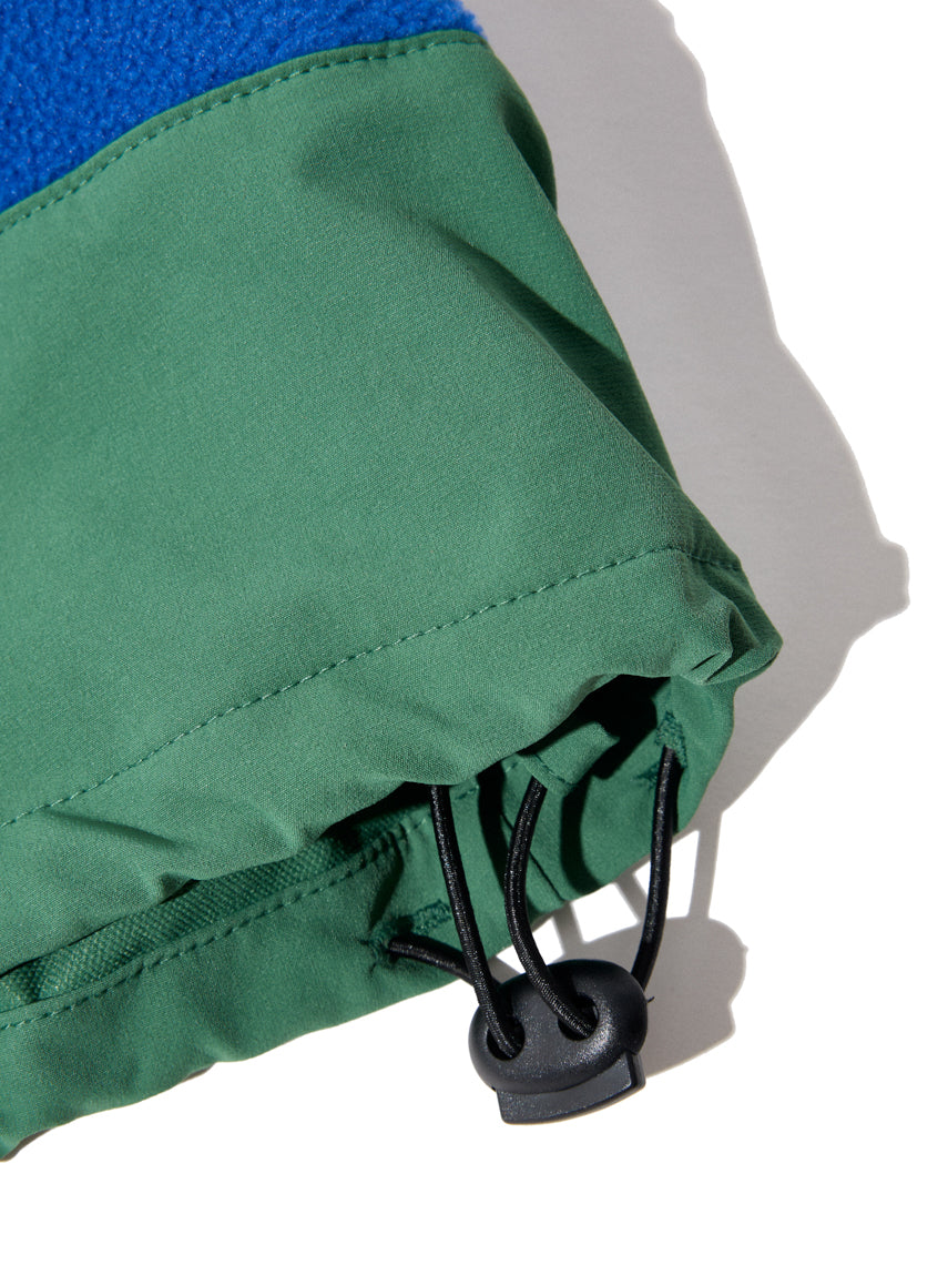 レトロ配色 長袖ハーフジップフリース