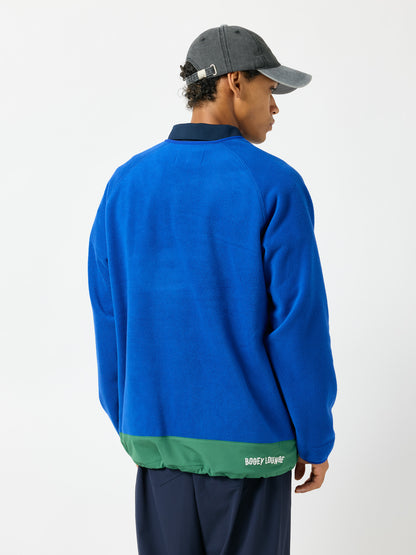 レトロ配色 長袖ハーフジップフリース