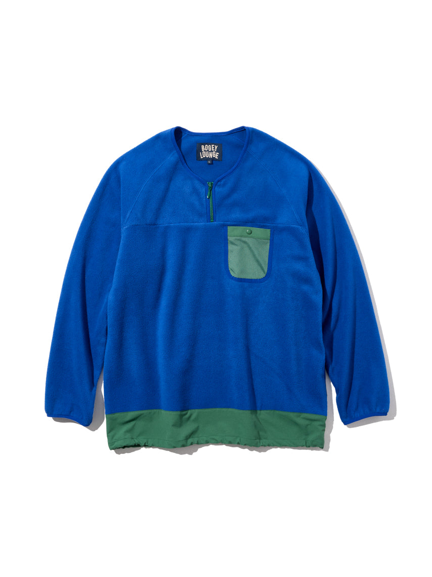 レトロ配色 長袖ハーフジップフリース