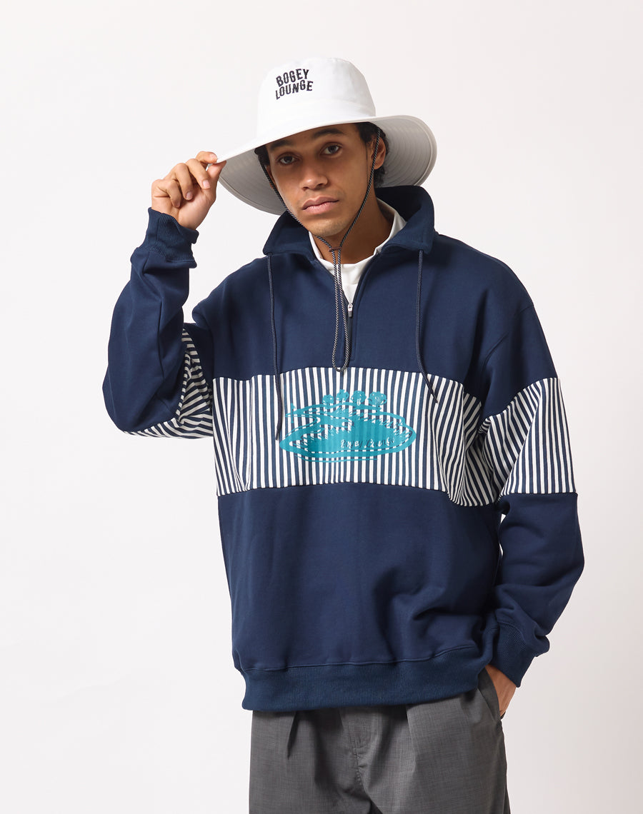 裏毛ハーフZIPトレーナー