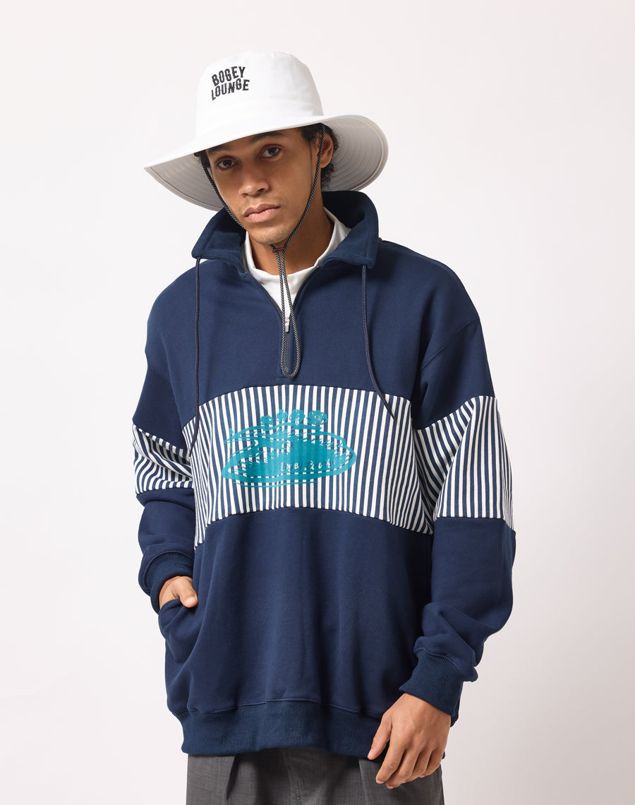 裏毛ハーフZIPトレーナー