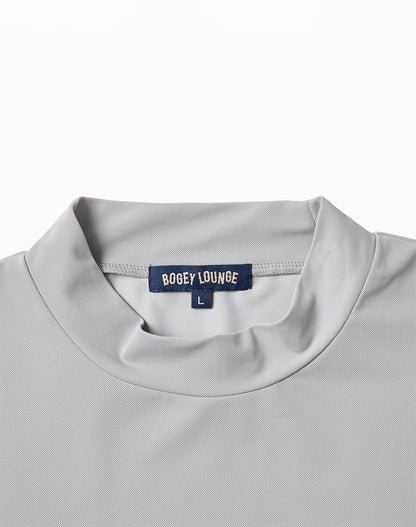 ナイロン鹿の子モックネック半袖Tシャツ