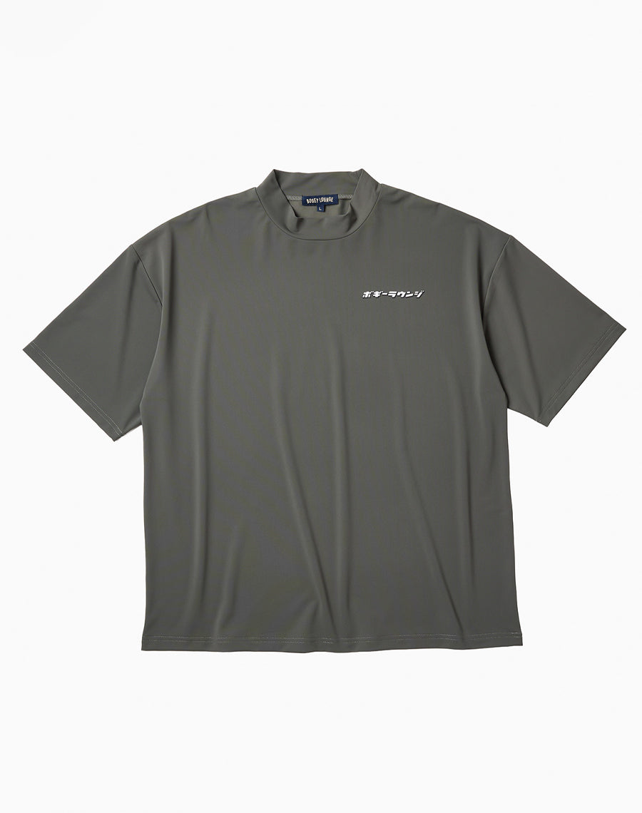 ナイロン鹿の子モックネック半袖Tシャツ