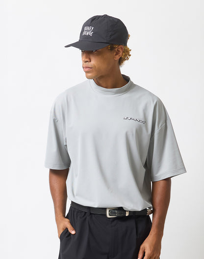 ナイロン鹿の子モックネック半袖Tシャツ