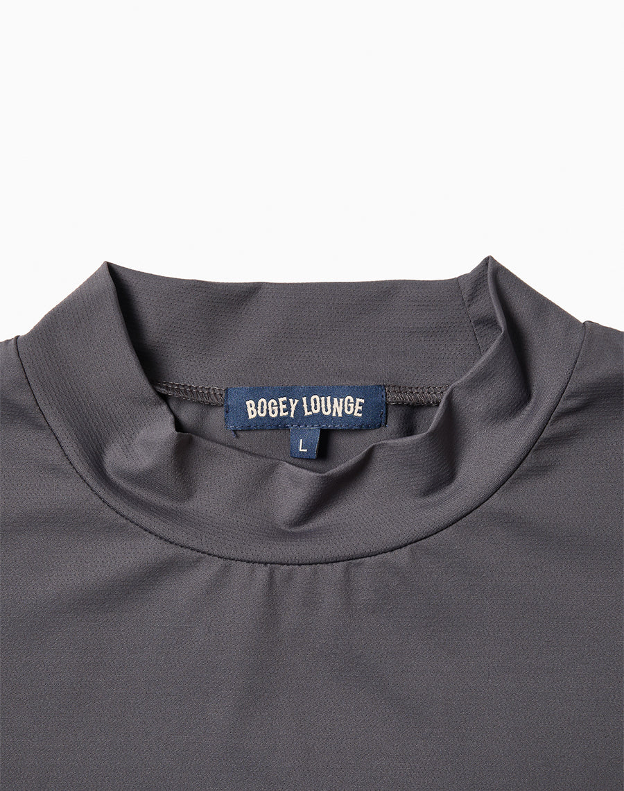 ナイロンメッシュモックネック半袖Tシャツ