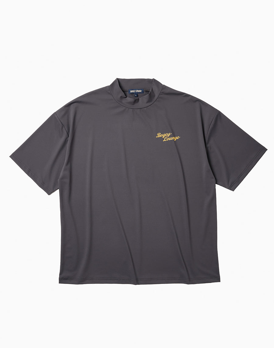 ナイロンメッシュモックネック半袖Tシャツ