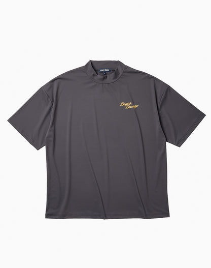 ナイロンメッシュモックネック半袖Tシャツ