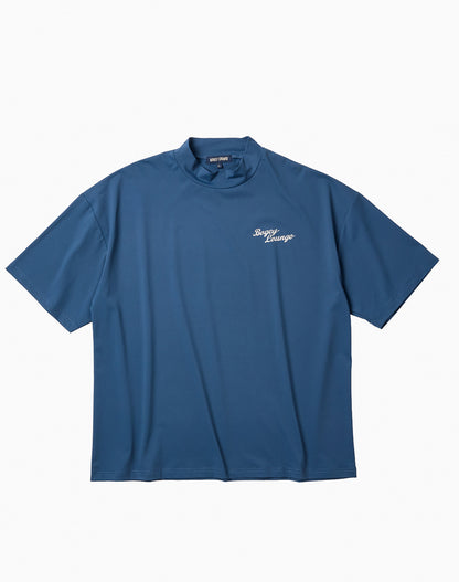 ナイロンメッシュモックネック半袖Tシャツ