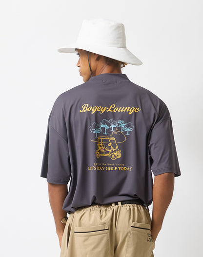 ナイロンメッシュモックネック半袖Tシャツ