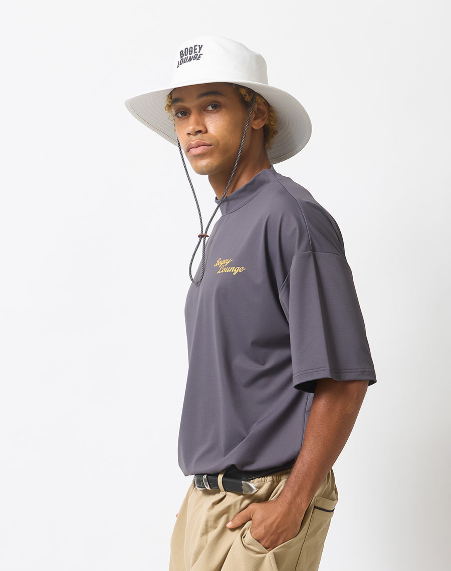 ナイロンメッシュモックネック半袖Tシャツ