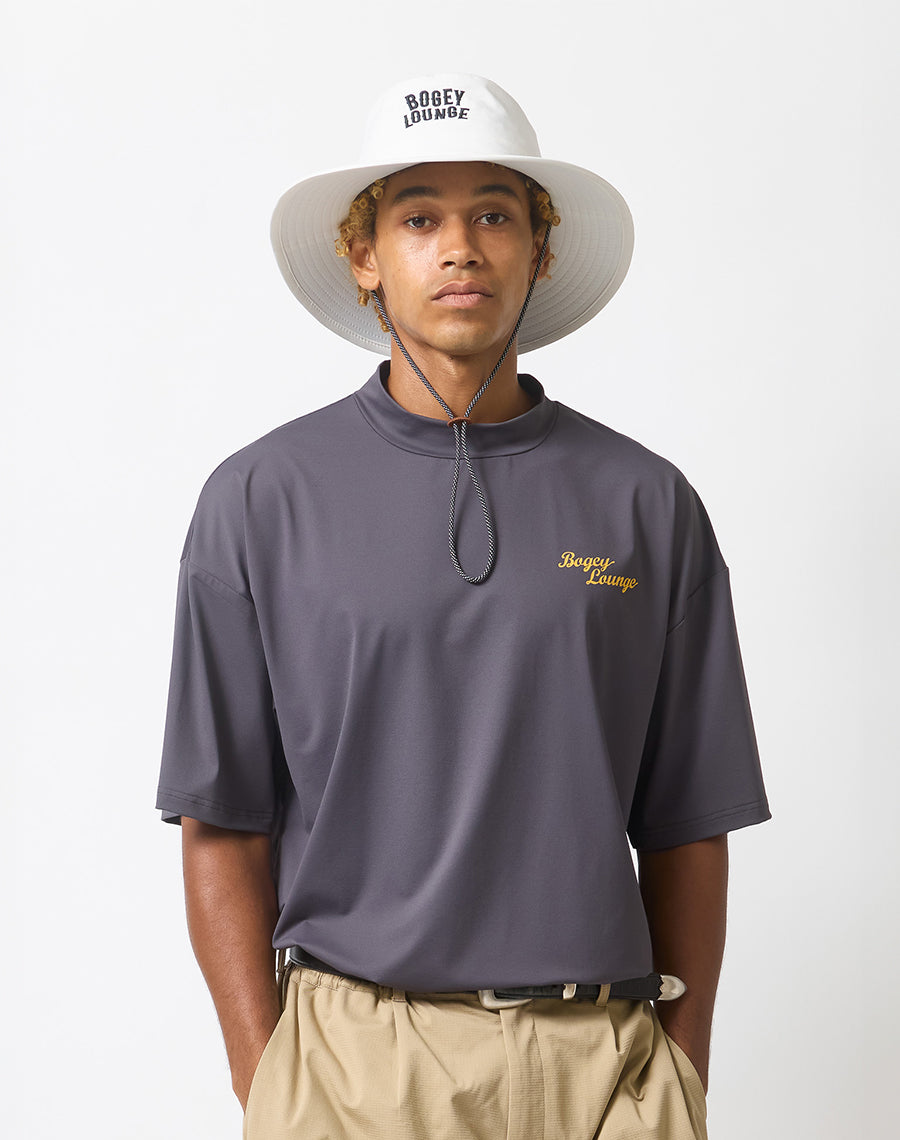 ナイロンメッシュモックネック半袖Tシャツ