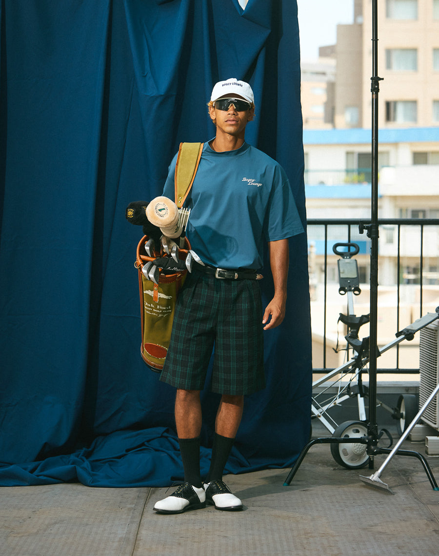 ナイロンメッシュモックネック半袖Tシャツ